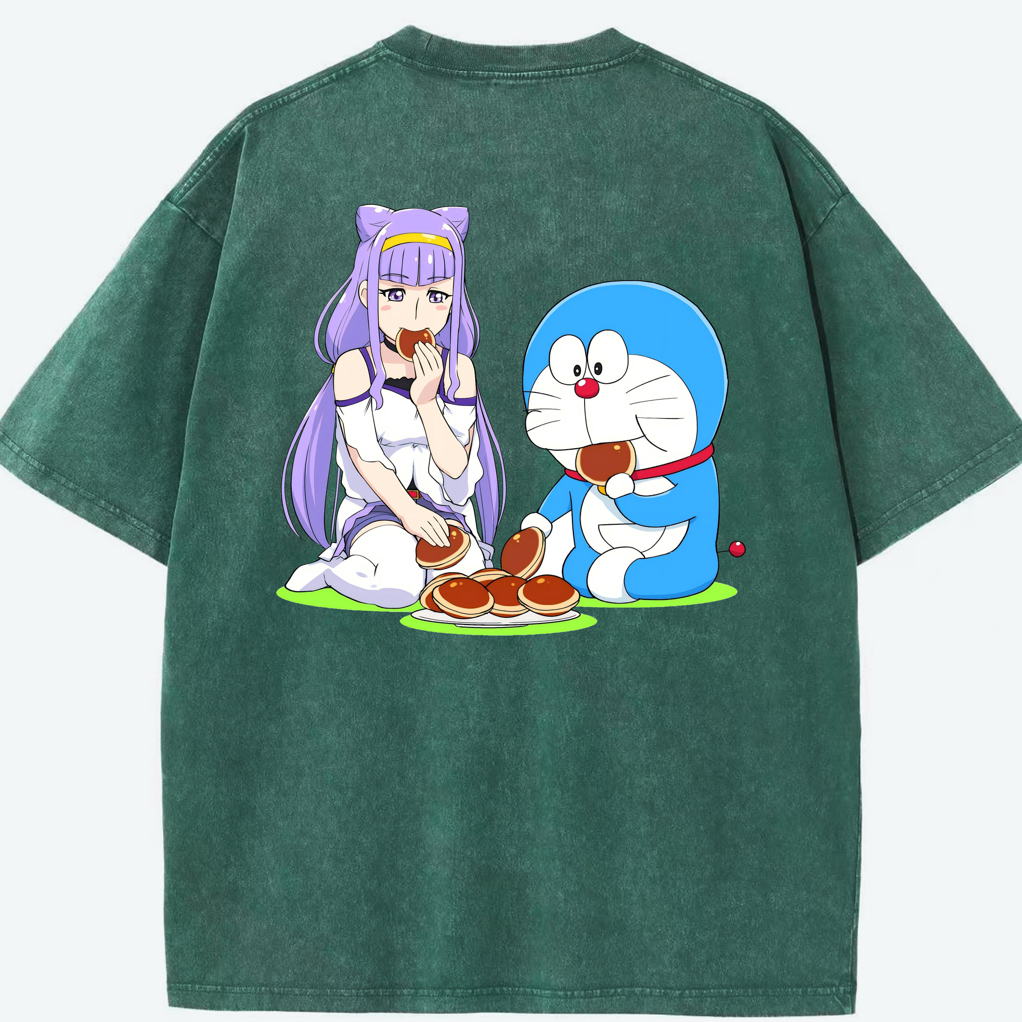 （画像用） ドラえもん Doraemon 綿100% ヴィンテージ風 半袖Tシャツ（背面プリント）